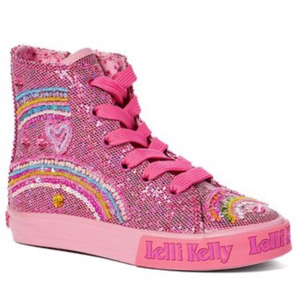 Kelli Kelly rainbow hotter sneakers
